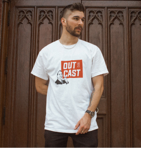 white t-shirt with graphic